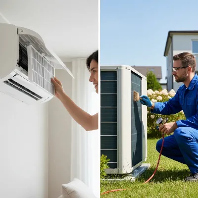 Air conditioner maintenance for energy efficiency with clean filters and professional check-ups