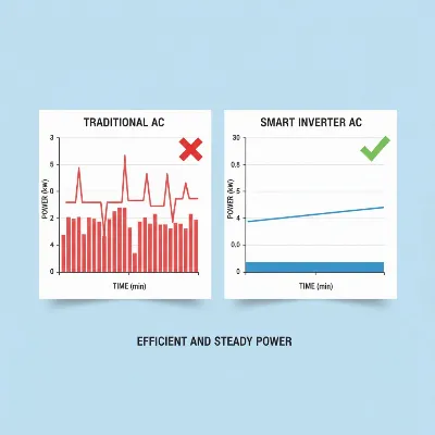 An infographic illustrating energy savings with inverter technology in smart ACs.